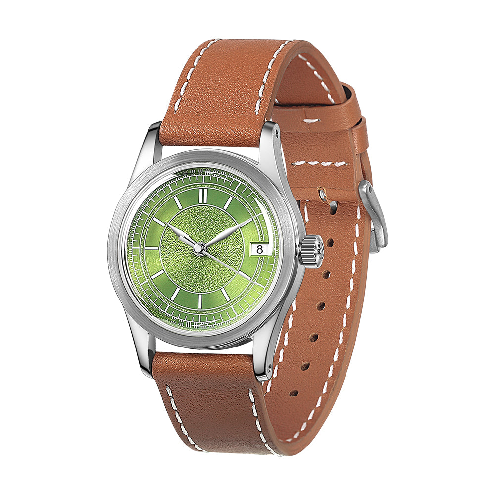 HOU - 80-Hour Power Reserve Vintage Automatic Watch | Avocado Green