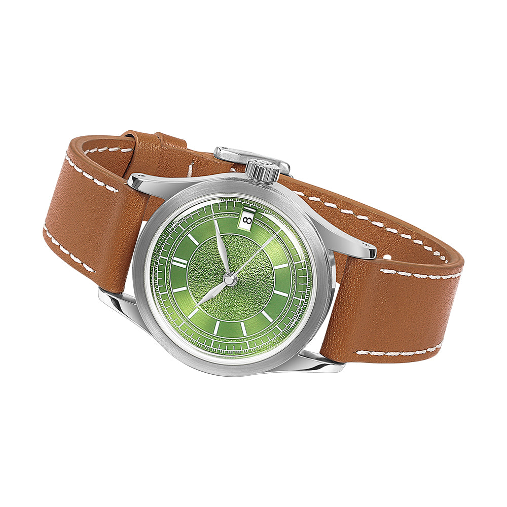 HOU - 80-Hour Power Reserve Vintage Automatic Watch | Avocado Green