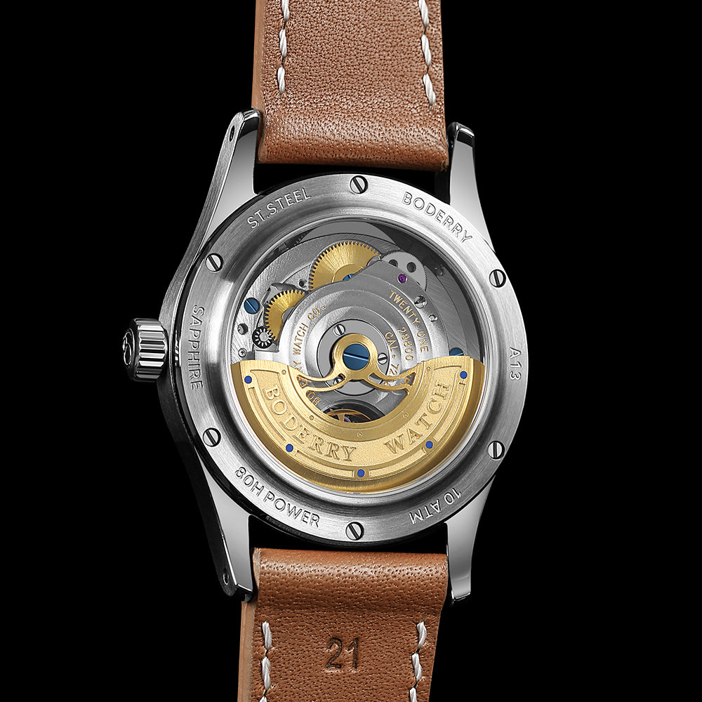 HOU - 80-Hour Power Reserve Vintage Automatic Watch | Avocado Green