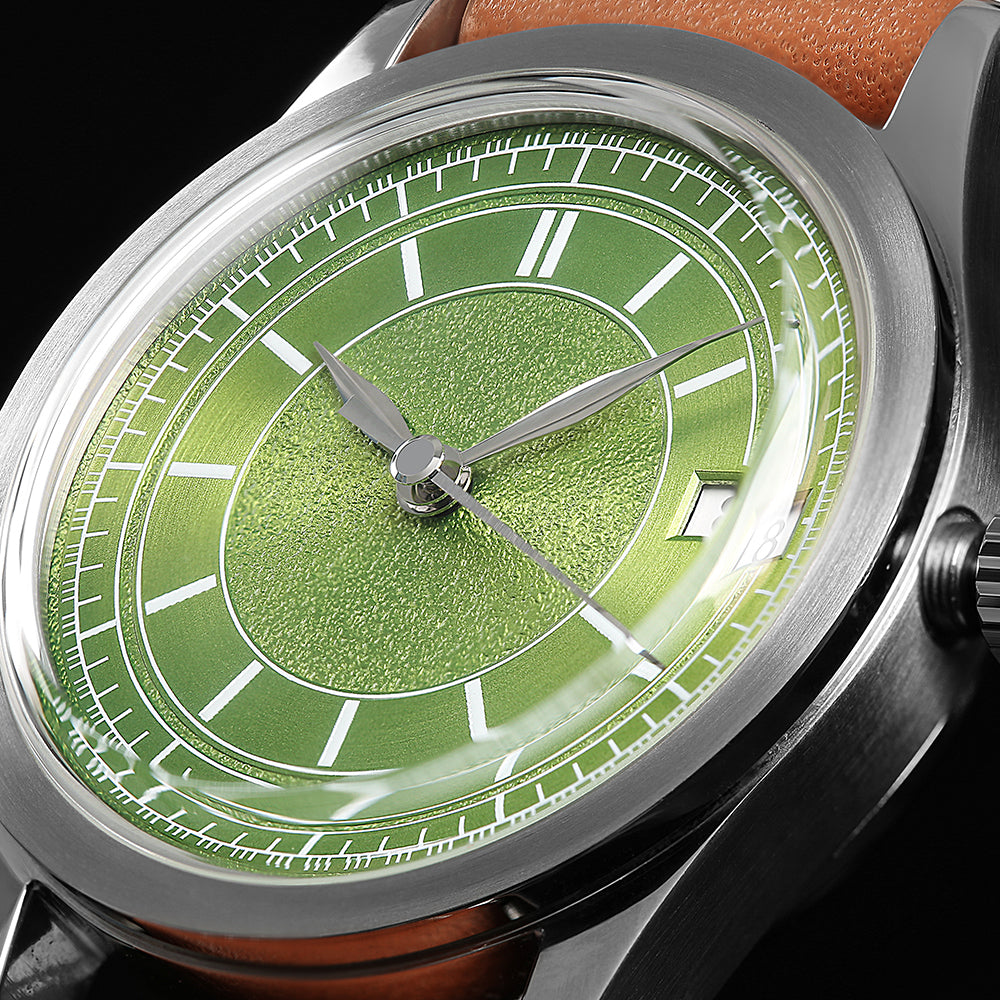 HOU - 80-Hour Power Reserve Vintage Automatic Watch | Avocado Green