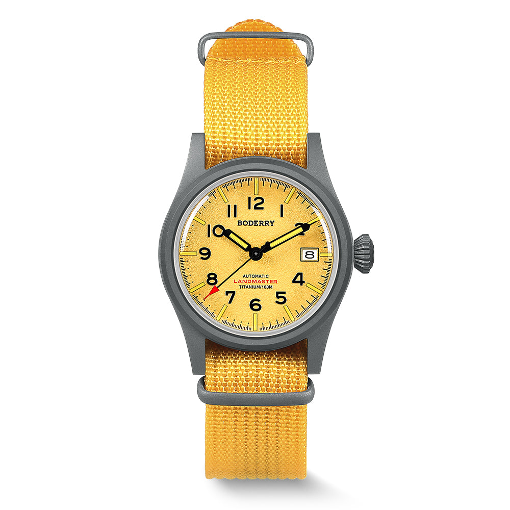 LANDMASTER - 100M Waterproof Titanium Automatic Field Watch | Yellow